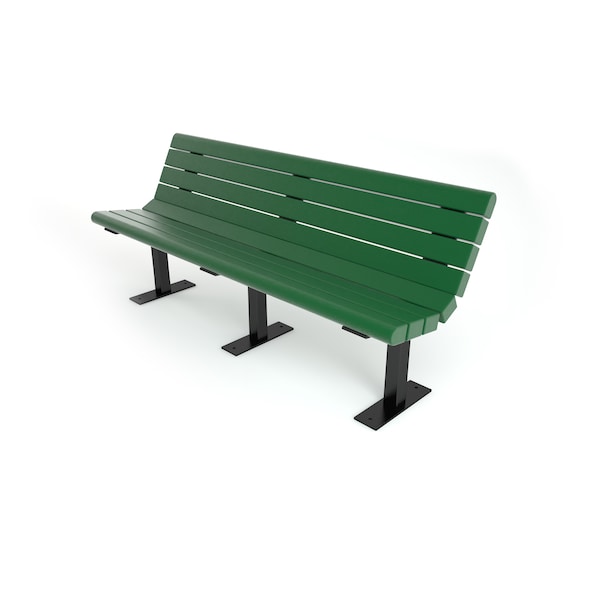Green 6' Jameson Bench Surface Mount w/ Black Frame